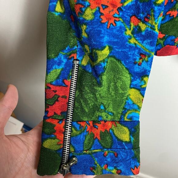 NWT ZARA JACKET BLAZER FLORAL BLACK LABEL TROPICAL VIBRANT PREPPY OFFICE CASUAL - Picture 12 of 14